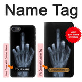 iPhone 7, 8, SE (2020), SE2 Hard Case X-ray Hand Middle Finger with custom name