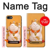iPhone 7, 8, SE (2020), SE2 Hard Case Maneki Neko Lucky Cat with custom name