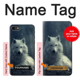 iPhone 7, 8, SE (2020), SE2 Hard Case White Wolf with custom name