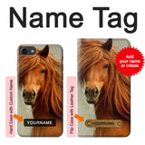 iPhone 7, 8, SE (2020), SE2 Hard Case Beautiful Brown Horse with custom name