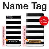 iPhone 7, 8, SE (2020), SE2 Hard Case Black and White Striped with custom name