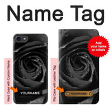 iPhone 7, 8, SE (2020), SE2 Hard Case Black Rose with custom name