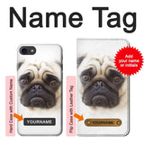 iPhone 7, 8, SE (2020), SE2 Hard Case Pug Dog with custom name