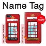 iPhone 7, 8, SE (2020), SE2 Hard Case England Classic British Telephone Box Minimalist with custom name