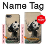 iPhone 7, 8, SE (2020), SE2 Hard Case Panda Fluffy Art Painting with custom name