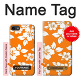 iPhone 7, 8, SE (2020), SE2 Hard Case Hawaiian Hibiscus Orange Pattern with custom name