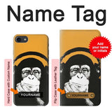 iPhone 7, 8, SE (2020), SE2 Hard Case Funny Monkey with Headphone Pop Music with custom name