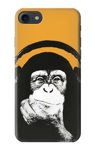 iPhone 7, 8, SE (2020), SE2 Hard Case Funny Monkey with Headphone Pop Music