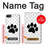 iPhone 7, 8, SE (2020), SE2 Hard Case Paw Foot Print with custom name