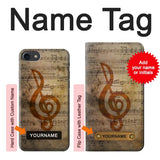 iPhone 7, 8, SE (2020), SE2 Hard Case Sheet Music Notes with custom name