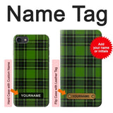 iPhone 7, 8, SE (2020), SE2 Hard Case Tartan Green Pattern with custom name