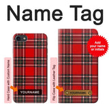 iPhone 7, 8, SE (2020), SE2 Hard Case Tartan Red Pattern with custom name