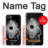 iPhone 7, 8, SE (2020), SE2 Hard Case Gun Bullet Hole Glass with custom name