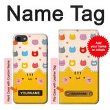 iPhone 7, 8, SE (2020), SE2 Hard Case Cute Cat Pattern with custom name