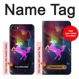 iPhone 7, 8, SE (2020), SE2 Hard Case Rainbow Unicorn Nebula Space with custom name