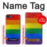 iPhone 7, 8, SE (2020), SE2 Hard Case Rainbow Gay LGBT Pride Flag with custom name