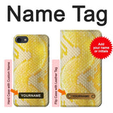 iPhone 7, 8, SE (2020), SE2 Hard Case Yellow Snake Skin with custom name