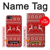 iPhone 7, 8, SE (2020), SE2 Hard Case Christmas Reindeer Knitted Pattern with custom name
