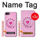 iPhone 7, 8, SE (2020), SE2 Hard Case Pink Retro Rotary Phone with custom name