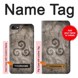 iPhone 7, 8, SE (2020), SE2 Hard Case Triskele Symbol Stone Texture with custom name