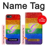 iPhone 7, 8, SE (2020), SE2 Hard Case Rainbow Gay Pride Flag Device with custom name