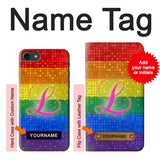 iPhone 7, 8, SE (2020), SE2 Hard Case Rainbow Lesbian Pride Flag with custom name