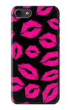 iPhone 7, 8, SE (2020), SE2 Hard Case Pink Lips Kisses on Black