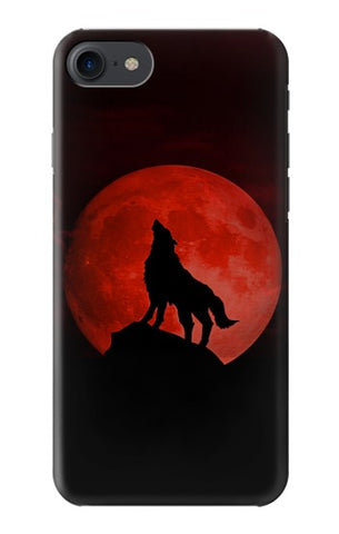 iPhone 7, 8, SE (2020), SE2 Hard Case Wolf Howling Red Moon