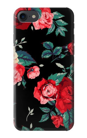 iPhone 7, 8, SE (2020), SE2 Hard Case Rose Floral Pattern Black