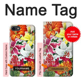 iPhone 7, 8, SE (2020), SE2 Hard Case Retro Art Flowers with custom name