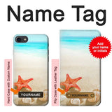 iPhone 7, 8, SE (2020), SE2 Hard Case Sea Shells Starfish Beach with custom name