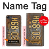 iPhone 7, 8, SE (2020), SE2 Hard Case Vintage Car License Plate with custom name