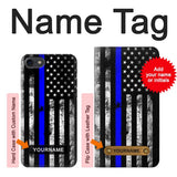 iPhone 7, 8, SE (2020), SE2 Hard Case Thin Blue Line USA with custom name
