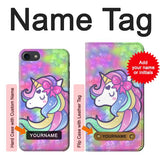 iPhone 7, 8, SE (2020), SE2 Hard Case Pastel Unicorn with custom name