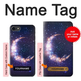 iPhone 7, 8, SE (2020), SE2 Hard Case Crescent Moon Galaxy with custom name