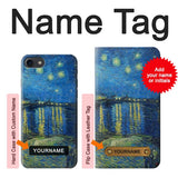 iPhone 7, 8, SE (2020), SE2 Hard Case Van Gogh Starry Night Over Rhone with custom name