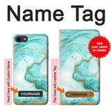 iPhone 7, 8, SE (2020), SE2 Hard Case Green Marble Graphic Print with custom name