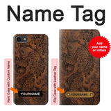 iPhone 7, 8, SE (2020), SE2 Hard Case Fish Tattoo Leather Graphic Print with custom name