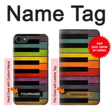 iPhone 7, 8, SE (2020), SE2 Hard Case Colorful Piano with custom name