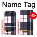 iPhone 7, 8, SE (2020), SE2 Hard Case Plaid Fabric Pattern with custom name