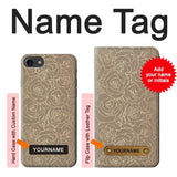 iPhone 7, 8, SE (2020), SE2 Hard Case Gold Rose Pattern with custom name
