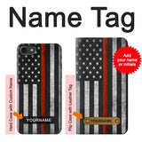 iPhone 7, 8, SE (2020), SE2 Hard Case Firefighter Thin Red Line Flag with custom name