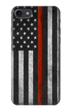 iPhone 7, 8, SE (2020), SE2 Hard Case Firefighter Thin Red Line Flag