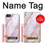 iPhone 7, 8, SE (2020), SE2 Hard Case Soft Pink Marble Graphic Print with custom name