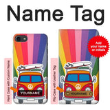iPhone 7, 8, SE (2020), SE2 Hard Case Hippie Van with custom name