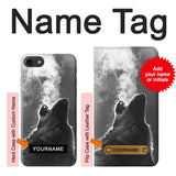 iPhone 7, 8, SE (2020), SE2 Hard Case Wolf Howling with custom name