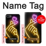 iPhone 7, 8, SE (2020), SE2 Hard Case Cute Mini Heart Neon Graphic with custom name