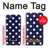 iPhone 7, 8, SE (2020), SE2 Hard Case Blue Polka Dot with custom name
