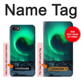 iPhone 7, 8, SE (2020), SE2 Hard Case Aurora Northern Light with custom name