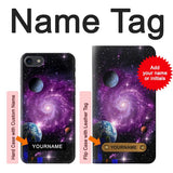 iPhone 7, 8, SE (2020), SE2 Hard Case Galaxy Outer Space Planet with custom name